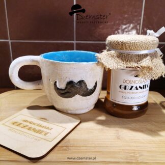 Zestaw prezentowy: kubek z wąsami i Dolnośląskim Grzańcem (bezalkoholowym)