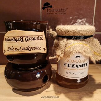 Zestaw prezentowy: ceramiczny kubek do grzańca Jelcz-Laskowice i Dolnośląski Grzaniec (bezalkoholowy)